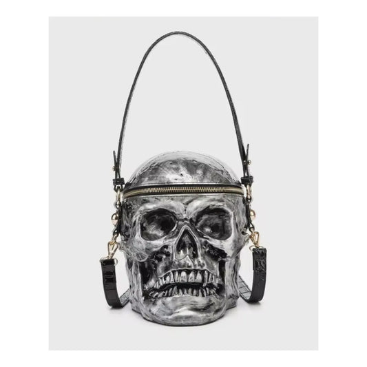 Bolsa Calavera Skull 3d Plateada Nueva Plateado Lisa Metal Plata