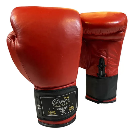 Par Guante Box Piel Doble Cierre Palomares Genuino Fpx 16 Oz Rojo