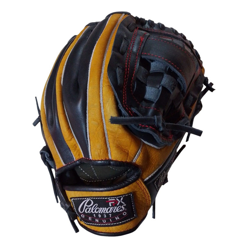 Guante Manopla Beisbol 1285 Bl/yw 12.5 Med Palomares Fpx Negro/amarillo Adulto/ Juvenil