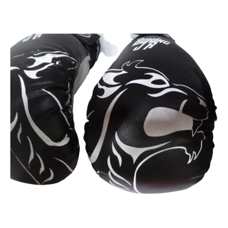 Guantes De Box Y Careta Infantil Lobo 6 Oz Palomares Fpx 6 Oz Negro