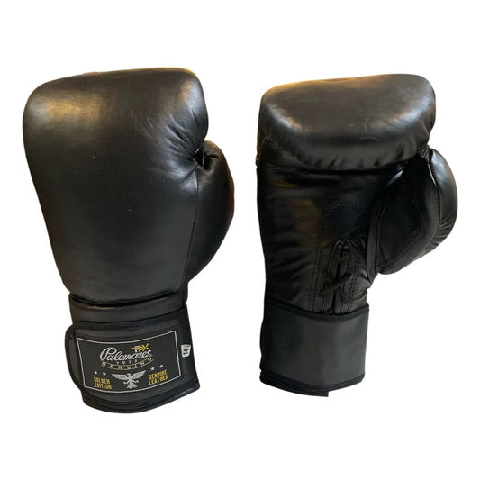 Par Guante Box Piel Doble Cierre Palomares Genuino Fpx 14 Oz Negro