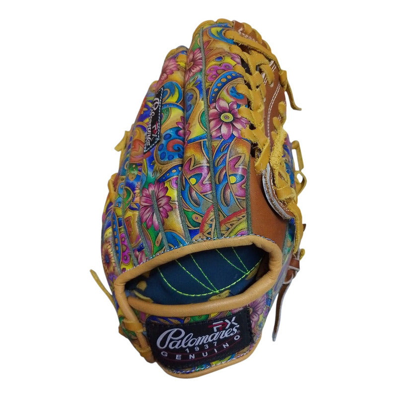 Guante Manopla Beisbol/soft Floral Tejido 12 Palomares Fpx Café Juvenil/adulto