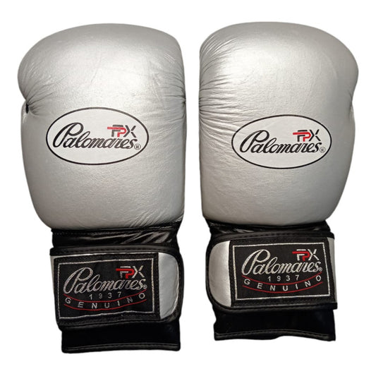 Par Guante Boxeo Piel Genuina Ed. Unica Plata Palomares Fpx