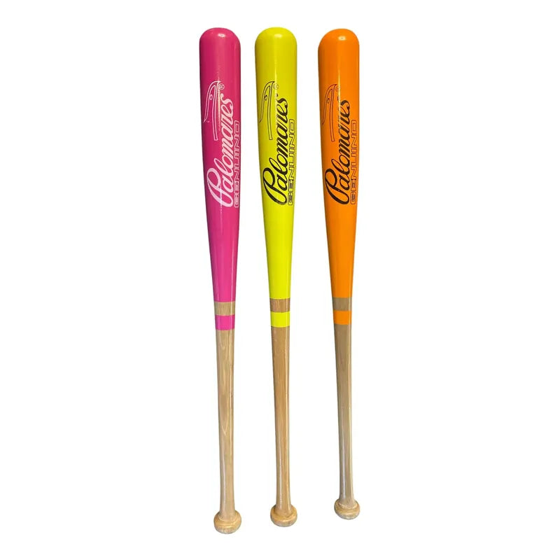 Bat Madera Béisbol #35 Neon,rosa,naranja Palomares Fpx Amarillo