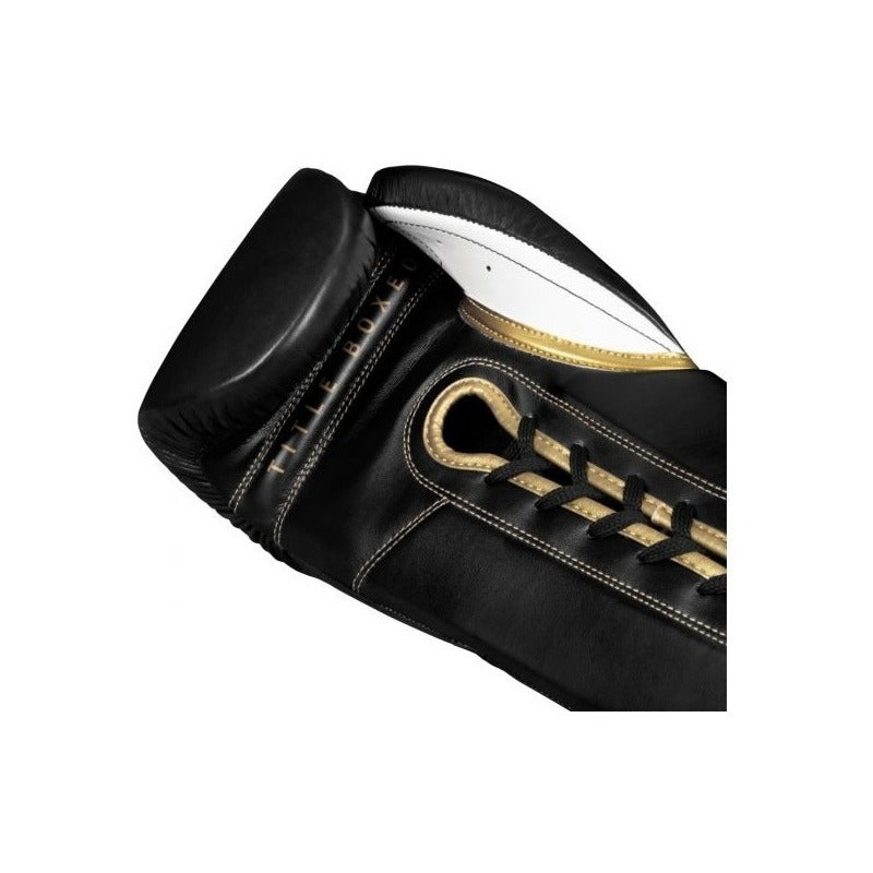 Guantes De Box Title Mex Piel Agujeta Bk 14,16 Y 18 Oz Fpx