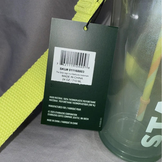 Vaso Starbucks Tumbler Yellow Cup Cold Sling Carry Amarillo