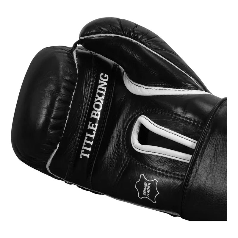 Guante Box Title Boxing Old School Leather 2.0 Fpx 14 Oz Negro