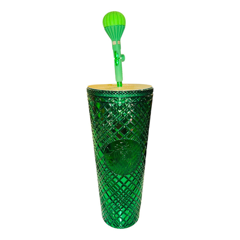 Vaso Starbucks Wicked Con Straw Topper Y Llavero Nuevos Verde Oscuro