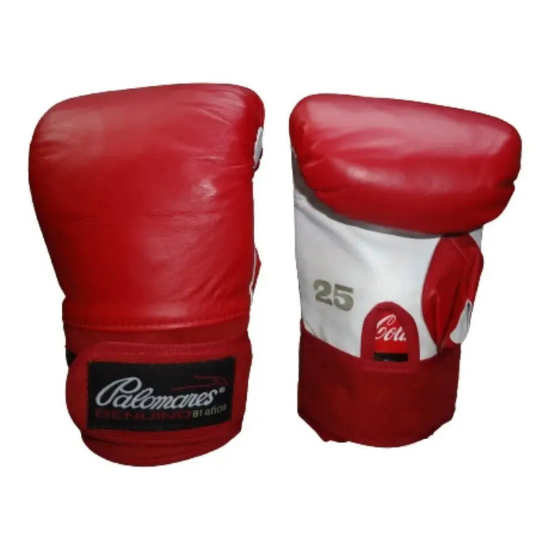 Par Guanteletas Box En Piel #25 Palomares Genuino Grat 25 Rojo