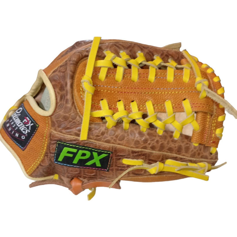 Guante Beisbol Rondinelo Tejido 2180 12.5 Palomares Fpx Naranja Claro Juvenil/ Adulto
