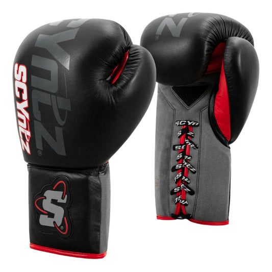 Guantes Box Title Scyntz Cuero Agujetas Palomares Fpx 14oz Negro