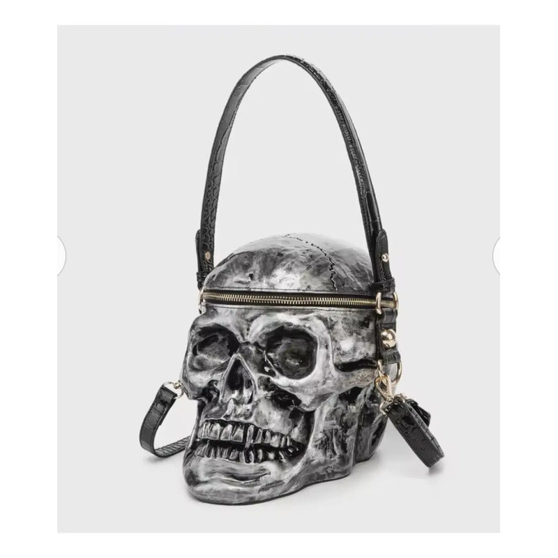 Bolsa Calavera Skull 3d Plateada Nueva Plateado Lisa Metal Plata