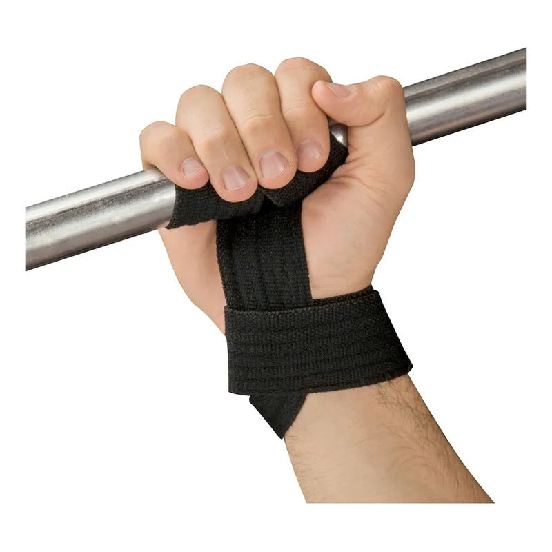 Lifting Straps Verri Modelo 1020 Negro Para Gym Y Levantamiento De Pesas