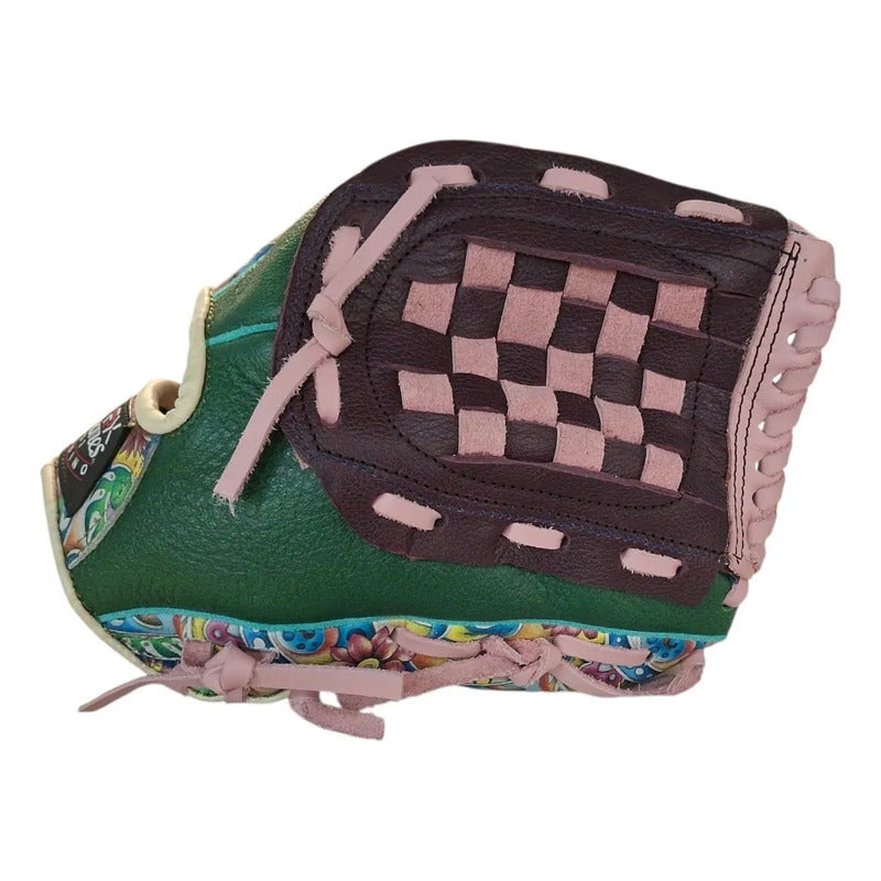 Guante Manopla Beisbol 2190 Floral 12 PuLG Palomares Fpx Lila Juvenil/ Adulto