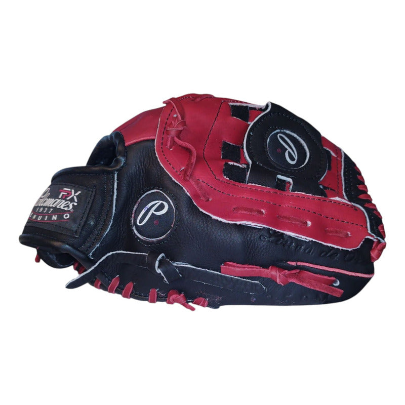 Manopla Beisbol Roj/negro G350 Palomares Genuino Fpx Negro/rojo Juvenil/ Adulto