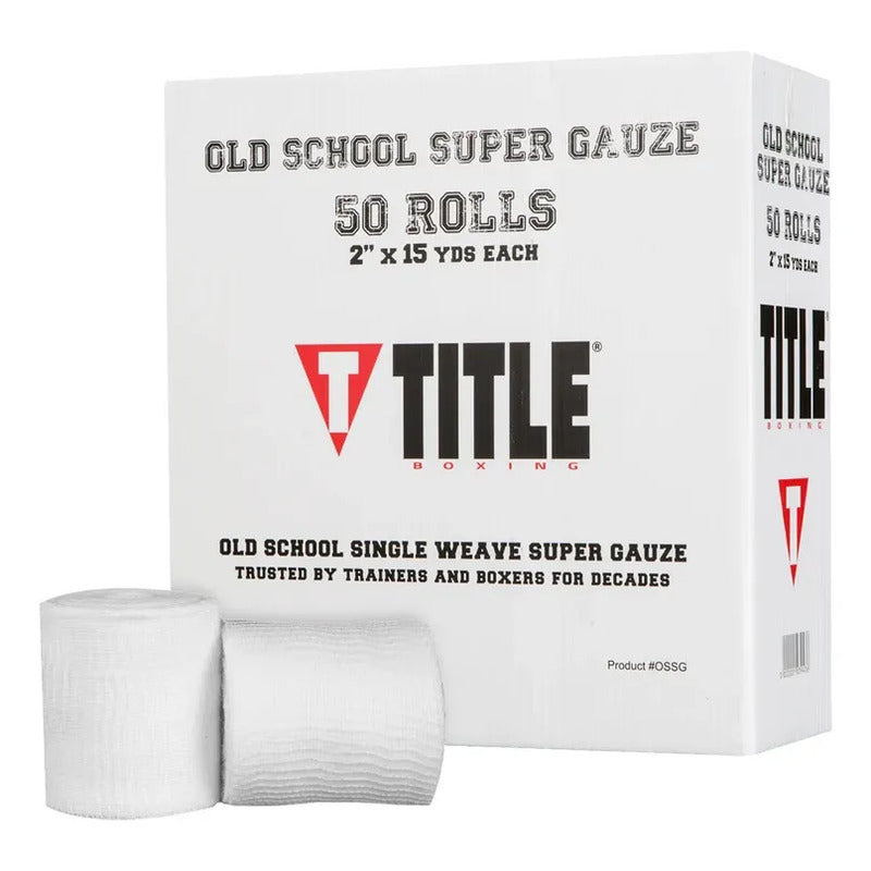 Caja Gasas Para Vendaje Boxeo Title Old School Super Fpx Bl Juvenil/adulto