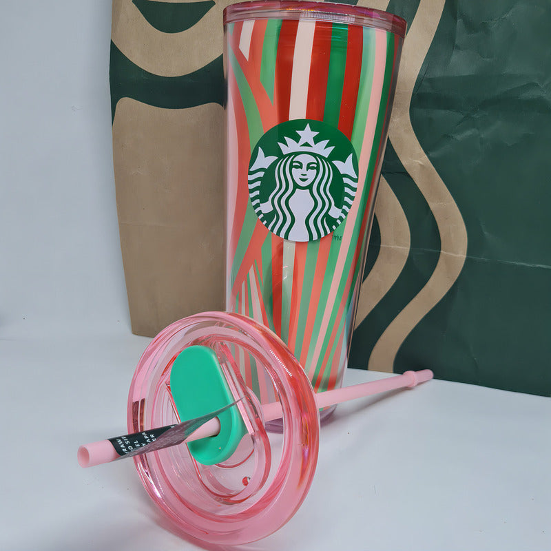 Vaso Starbucks Candy Caramelo Color Rosa Verde Rojo