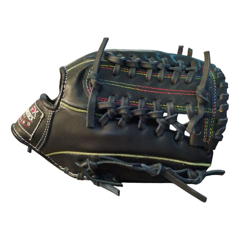 Manopla Beisbol Adulto M.1250 Naranja Tejido Palomares Fpx Negro Naranja 12.5