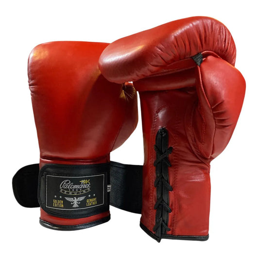 Par Guante Box Piel Doble Cierre Palomares Genuino Fpx 14 Oz Rojo