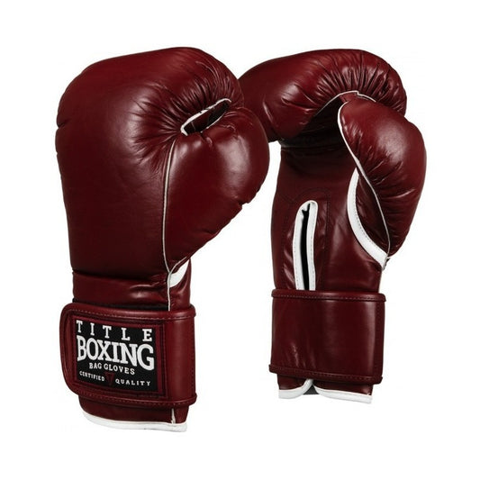 Guantes De Box Old School Velcro 14oz Title Palomares Fpx 14 Oz  Marrón