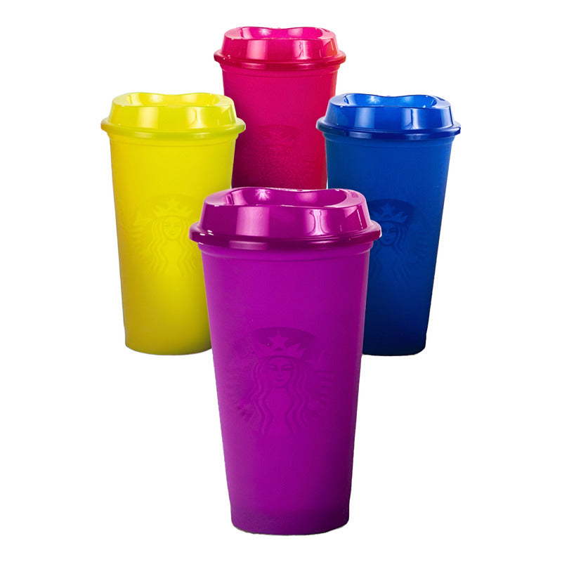 Starbucks: 4 Vasos Reusables De Colores Verano 2024