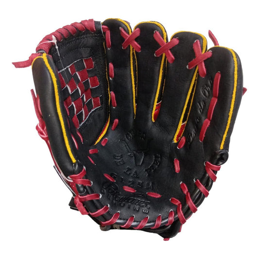 Guante Manopla Beisbol G125 Ed. Roja Palomares Genuino Fpx Rojo Amarillo Juvenil