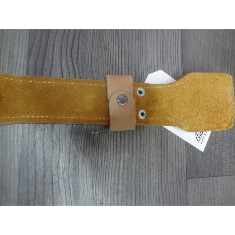 Faja Pesista Piel 100% Beige Con  Forro Palomares Genuino