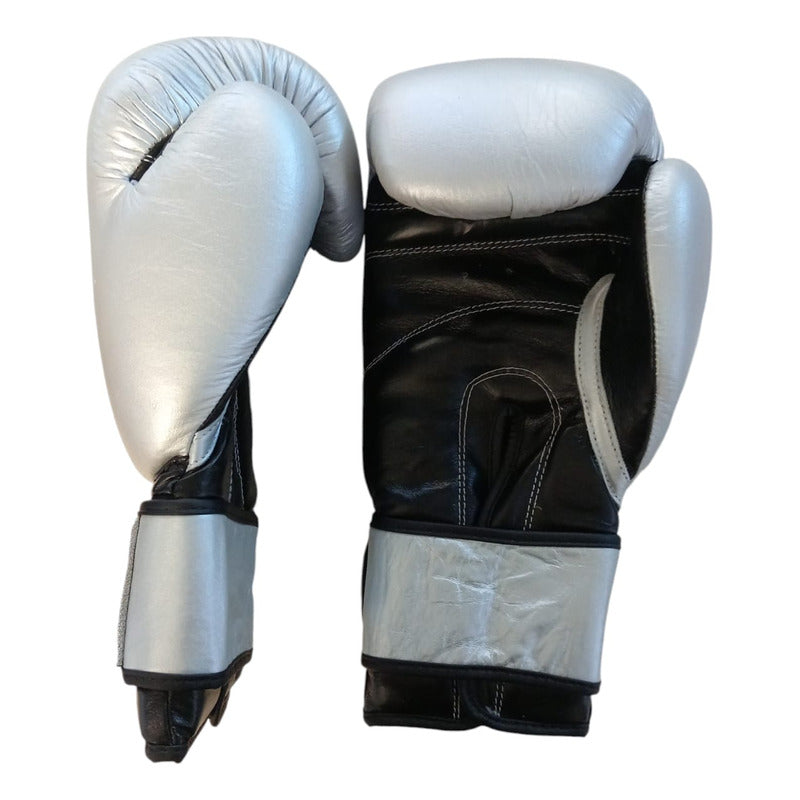 Par Guante Boxeo Piel Genuina Ed. Unica Plata Palomares Fpx