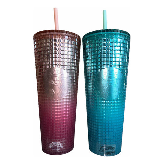 Par Vasos Starbucks Verde Y Rosa Venti Popote Nuevos Verde Y Rosa