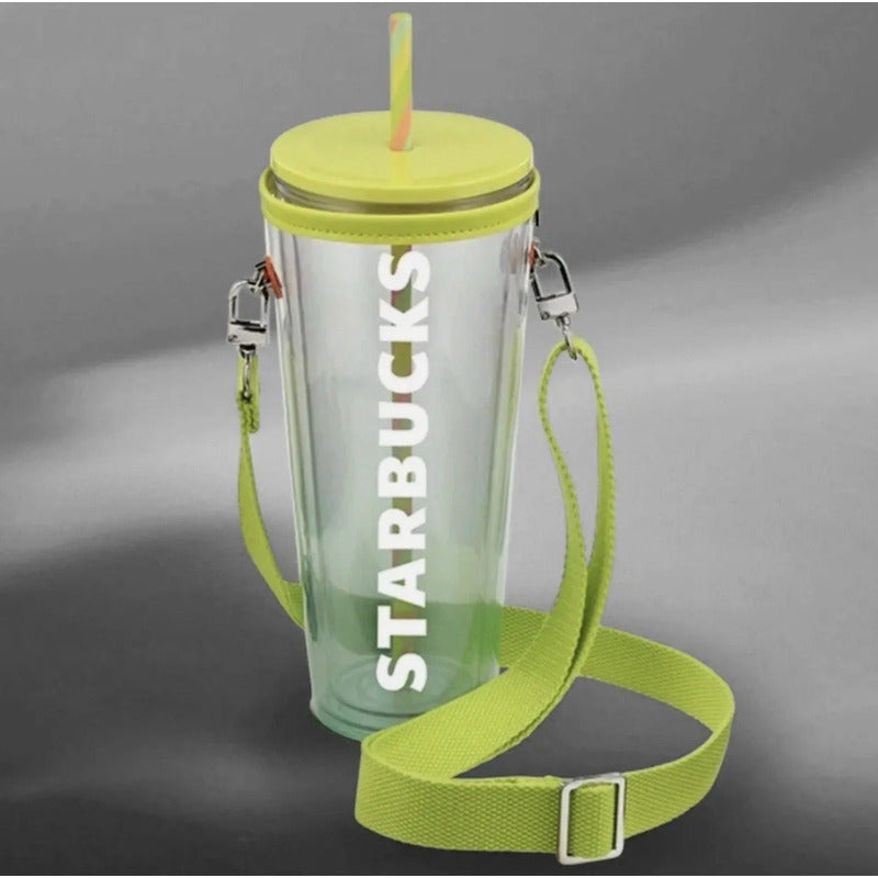 Vaso Starbucks Tumbler Yellow Cup Cold Sling Carry Amarillo