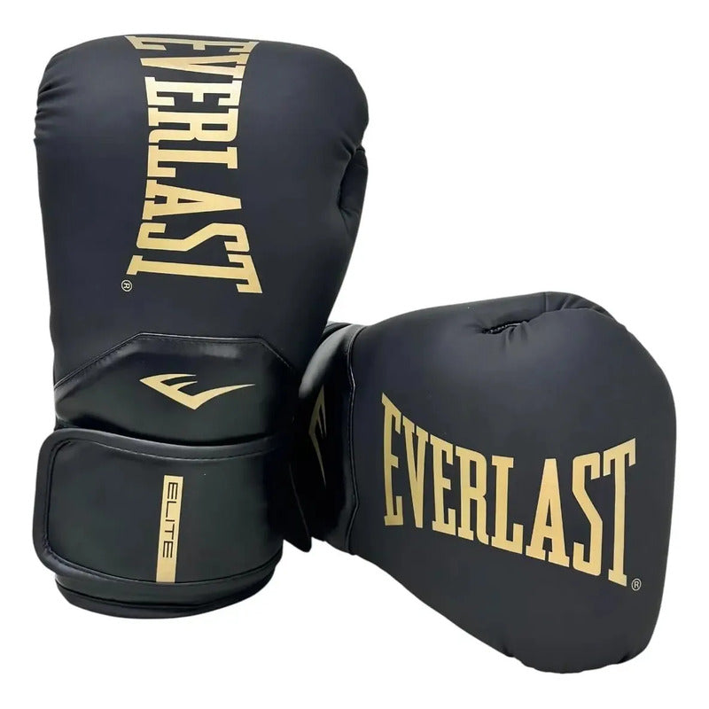 Guantes Boxeo Everlast Elite 10,12,14 16 Onzas Color Negro/dorado Talla 12oz