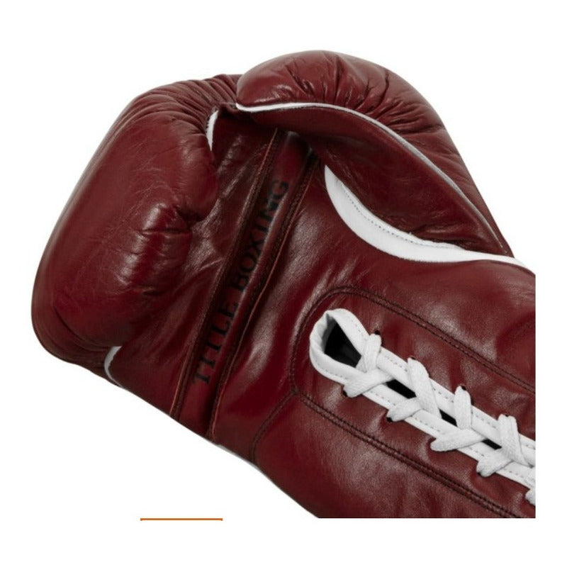 Guantes Box Piel Old School 16oz Agujeta Title Palomares Fpx Marrón