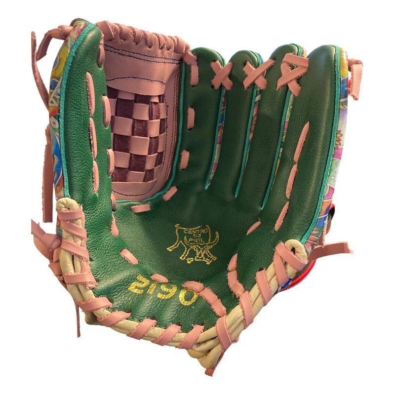 Guante Manopla Béisbol Y Soft Ed.unica 2190 Macrame 12.5 Fpx Verde/morado Juvenil/adulto