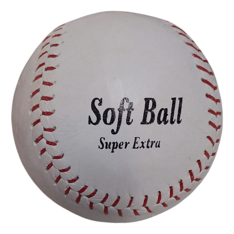 Docena Pelota Softbol Blanca Costura Roja Fpx
