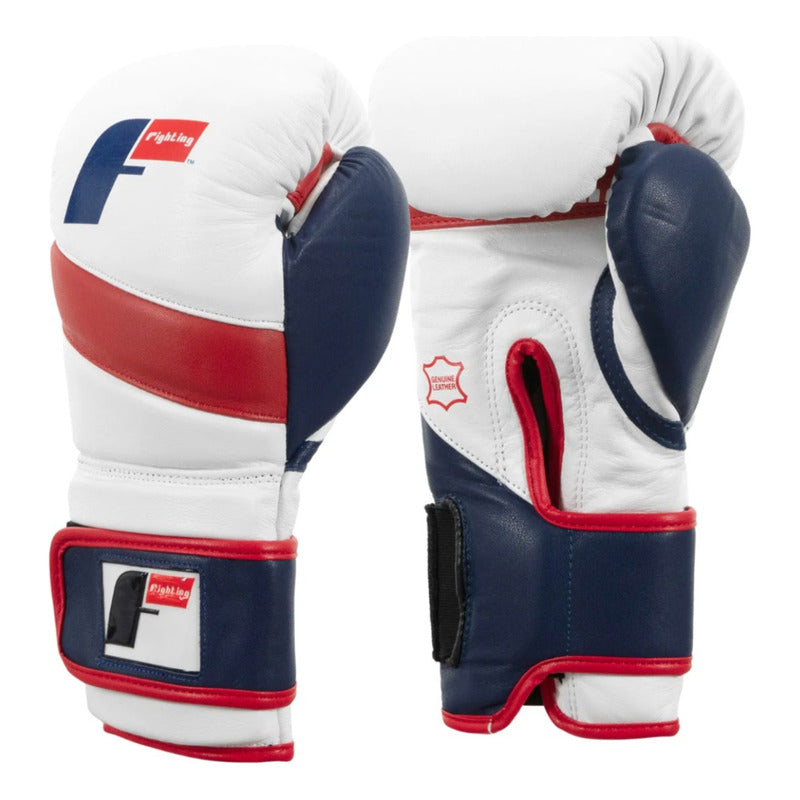 Guantes Box Doble Correa Fighting 2.0 Piel Palomares Fpx 14oz Blanco