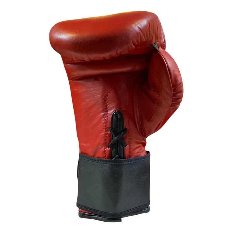 Guante Box Piel Cierre Agujeta Velcro Palomares Genuino Fpx 14 Oz Rojo