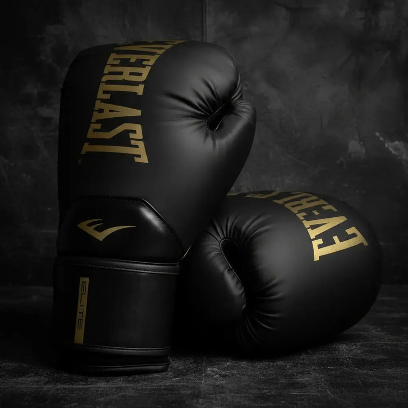 Guantes Boxeo Everlast Elite 10,12,14 16 Onzas Color Negro/dorado Talla 12oz