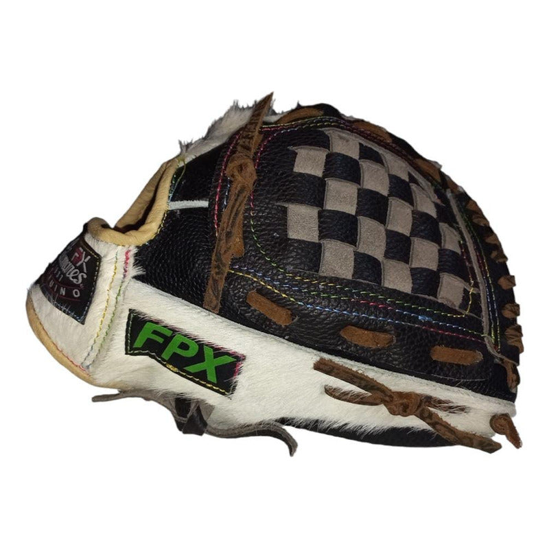 Guante Manopla Beisbol Ed. Rondinelo Piel Genuina 2190 Fpx Negro/blanco Juvenil/ Adulto