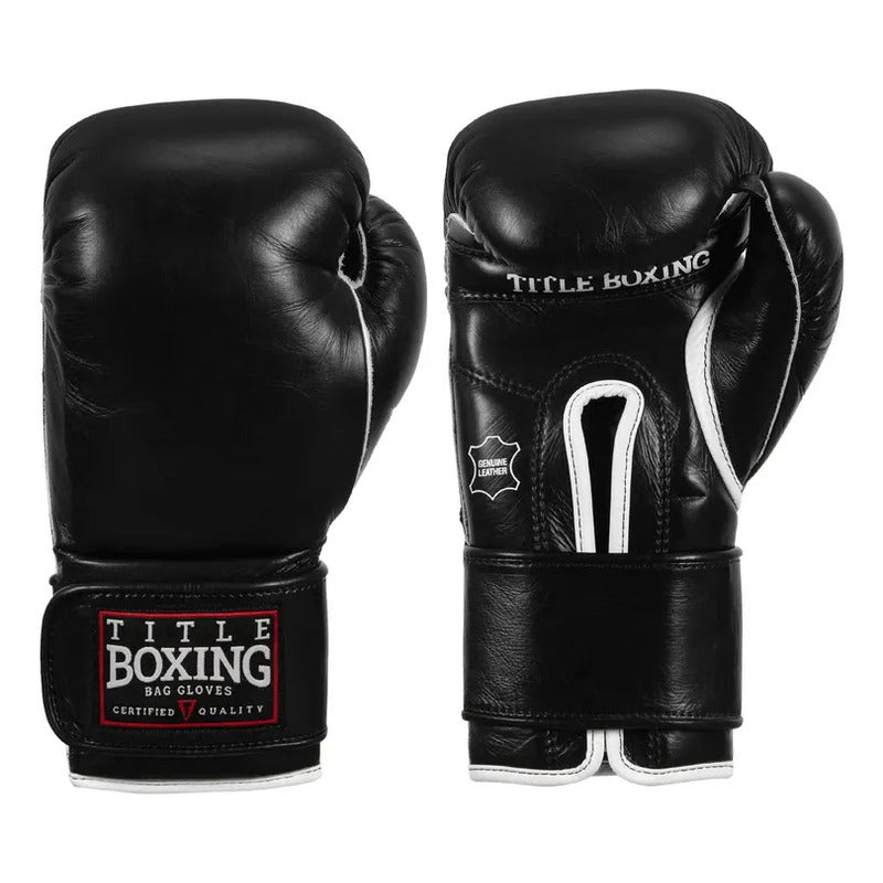 Guante Box Title Boxing Old School Leather 2.0 Fpx 16 Oz Negro