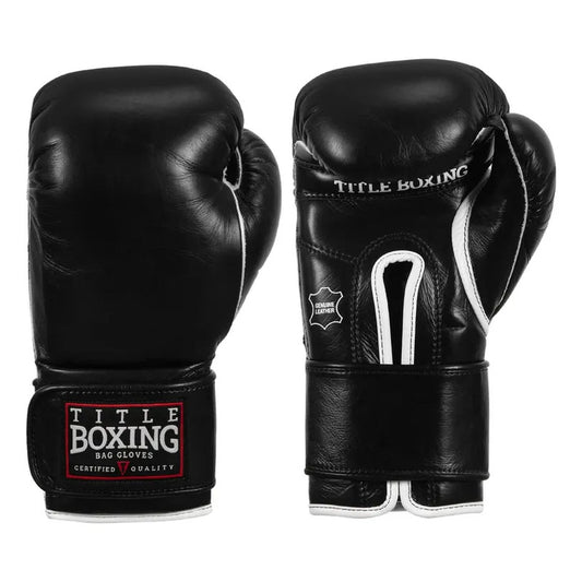 Guante Box Title Boxing Old School Leather 2.0 Fpx 16 Oz Negro