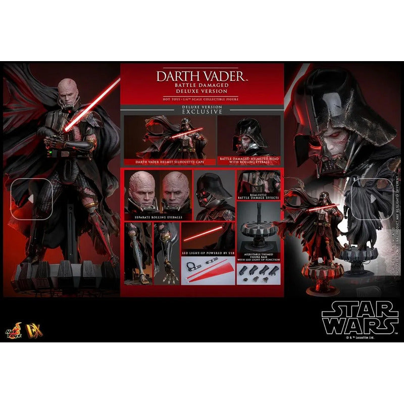 Hot Toys Darth Vader Battle Damaged Deluxe Figura 1/6 Fpx