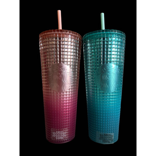 Par Vasos Starbucks Verde Y Rosa Venti Popote Nuevos Verde Y Rosa