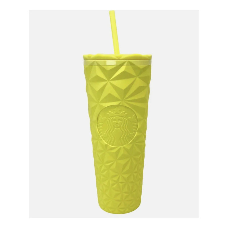 Vaso Starbucks Yellow Geometric Prism 2025 Cold Cup Amarillo