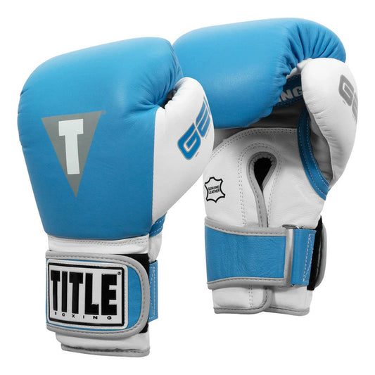 Guante Box Title Boxing Gel World V2t Palomares Fpx 16oz Celeste