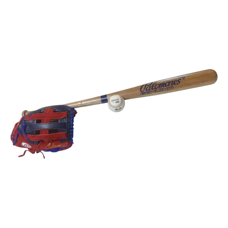Kit Beisbol Adulto Manopla Bat Y Pelota Palomares Fpx