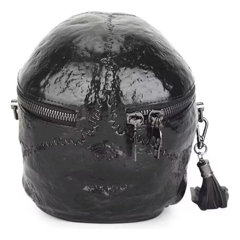 Bolsa Skull Calavera 3d Diseño Negro Brilloso Negro Lisa Metal