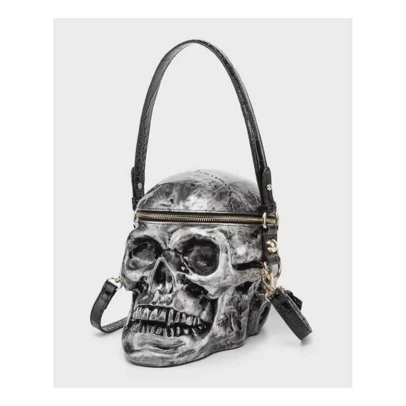 Bolsa Calavera Skull 3d Plateada Nueva Plateado Lisa Metal Plata