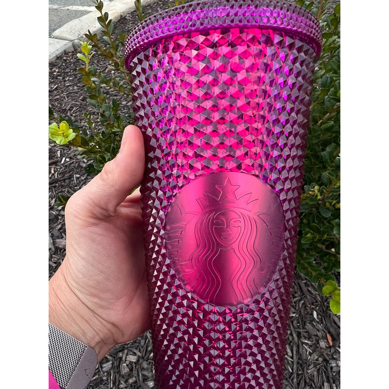 Vaso Starbucks Studded De Acrílico Berry Purpple Para Bebidas Frías (710 Ml)