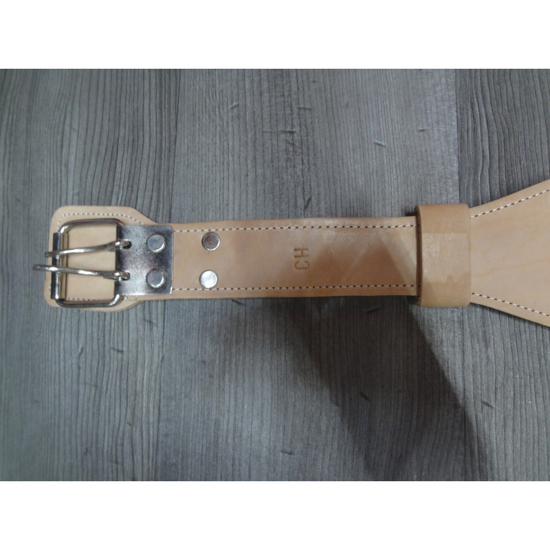 Faja Pesista Piel 100% Beige Con  Forro Palomares Genuino