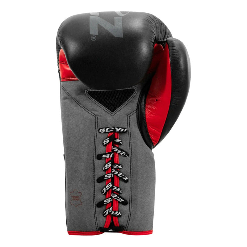 Guantes Box Title Scyntz Cuero Agujetas Palomares Fpx 14oz Negro
